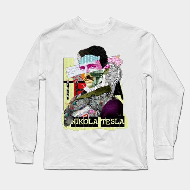 Nikola Tesla Long Sleeve T-Shirt by michelkeck